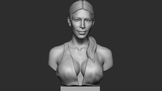 kim kardashian sculpture celebrity kanye west hollywood sculptures famous bust actress beyonce drake jay bieber tv jenner woman actor 3d print model - Mito3D