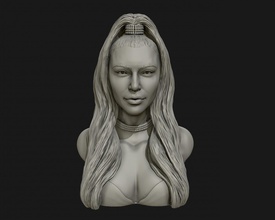 Kim Kardashian Skulptur bereit drucken 3d Modell Kunst Statue Porträt Skulpturen Büste 3d print model - Mito3D