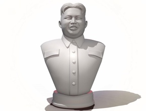 kim yong un 3d printable portrait kimyongun northkorean 3dprintable leader sculpture bust asian man male president politician political 3d print model - Mito3D