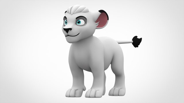 kimba cub lion-cub lion white baby kid cat feline predator lion-king king mammal animal character creature cute funny cartoon toon 3D print model - Mito3D