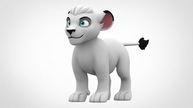 Kimba filhote lion cub leão branco bebê criança gato felino predador king rei mamífero animal personagem criatura fofa engraçado desenho animado toon 3d print model - Mito3D