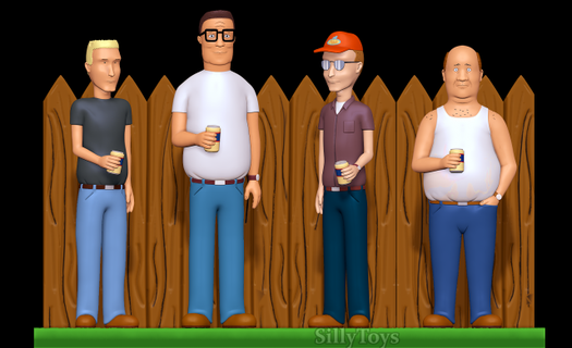 king hill diorama man hank bill dale boomhauer fence grass alley street beer 3d print model - Mito3D