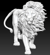 kral aslan heykel 3d yazdır model in madeni paralar rozetler 3dexport hayvan mimari ayakta koruma meydan leo görkemli banka anıt yunan antik 3d print model - Mito3D