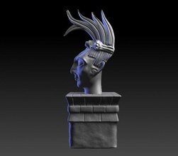 king pakal face maya mayan antient civilization mexico mexican sculpt head 3d print model - Mito3D