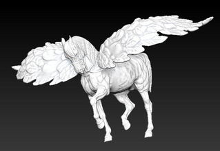 king pegasus 3d print model in coins badges 3dexport unicorn horse horn mane tail filly magic cartoon pony fantasy equine grace wing creature horned mammal myth legend mare 3d print model - Mito3D