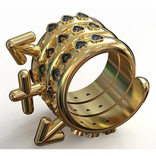 kinky 3some anillo la joyería amor trío 3d print model - Mito3D