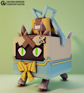 kirara box cat genshin impacto gratis monstruos criaturas figura genshinimpact 3dprint personaje hembra juego 3d print model - Mito3D