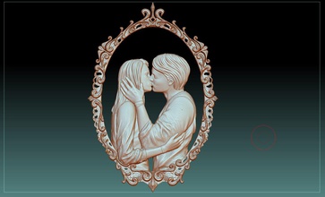 baciare stl 3d stampa modello in spille 3dexport bacio bas relief telaio ragazzo ragazza miniatura 3d print model - Mito3D