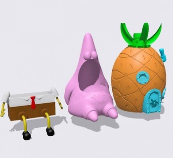 Kit Cocina Bob esponja Küche Essen SpongeBob organisiert 3d print model - Mito3D