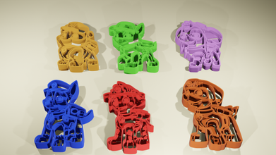 kit cookie cutter paw patrol body 3d print model in animals 3dexport kids 3d print model - Mito3D