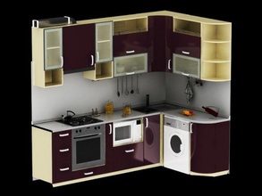 cozinha cena Pia alcance fogão forno frigorífico 3d utensílio inoxidável aço moderno Projeto coleção interior mobília 3d print model - Mito3D