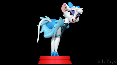 miss kitty mouse - great detective 3d print model in animals 3dexport rat female furry sexy anthro dance 3d print model - Mito3D