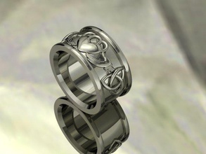 kladah el yüzük cad cladah elmas nişan altın mücevher takı keltic süs ağır platin yazdırılabilir Gümüş taş düğün beyaz 3d print model - Mito3D