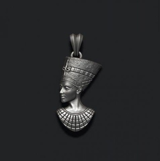 Kleopatra Anhänger Schmuck Skulptur Silber druckbar Statue Halskette Ägypten ägyptisch Königin Prinzessin Göttin Pharao uralt Archäologie Mythologie Nofretete 3d print model - Mito3D