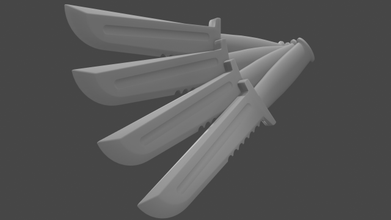 knife free weapon wars 3d print model - Mito3D