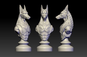 knight of egypt 3d print model in figurines 3dexport anubis beauty boardgame bust chess chessboard figure sculpture 3d print model - Mito3D