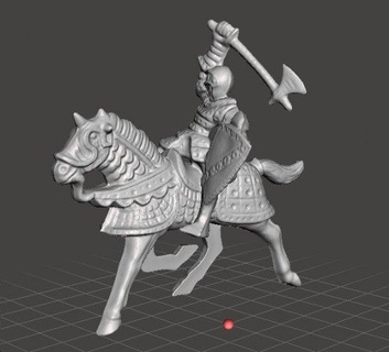 knight horse axe 54mm figure model toy 1-32 scale scans replicas medieval paladin mounted plastic camelot kingarthur armymen soldier hero fantasy pvc miniature figurine warhammer dungeons-and-dragons rpg lotr arttoy vintage 3d print model - Mito3D