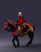 cavaleiro cavalo 0728 3d impressão pronto Varredura modelo polígono 3dprint humano masculino realista posado personagem miniaturas homem mulher criança estatueta estátua eanimais encantador 3d print model - Mito3D