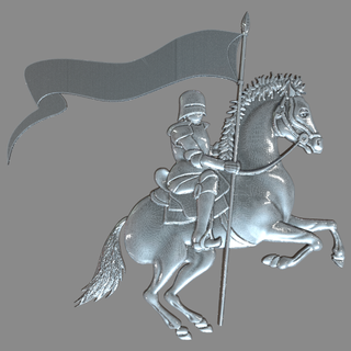 cavaleiro cavalo bandeira moedas Distintivos medalhas ordens 3d print model - Mito3D