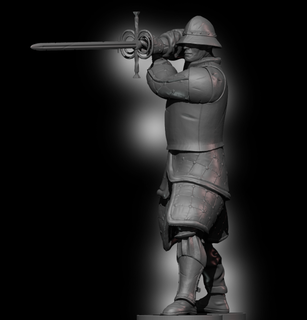 cavaleiro two handed espada homem Saldo corpo alta Forte figura personagem miniaturas estatuetas impressão pronto marcial artes entregue afiado Duplo armaduras 3d print model - Mito3D