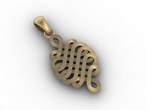 düğüm kolye elmas emaye mücevher takı kelt keltic matrix yazdırılabilir kılıyor gergedan taş kadın 3d print model - Mito3D