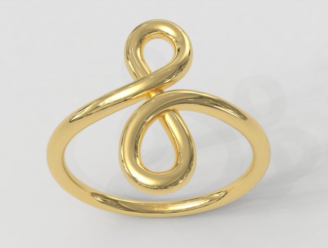 nœud bague anneaux or bijoux paulorani branché mode moderne argent celtique corde infini knot ring celtic crossing infinity rope 3D print model - Mito3D