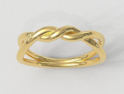 nudo anillo anillos oro joyería joya paulorani moda Moda moderno plata cuerda cable trenza knot ring rope wire 3d print model - Mito3D