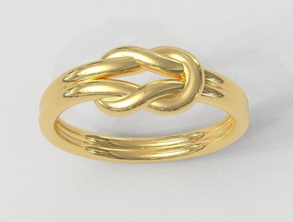 nudo anillo anillos oro gold ring joyería joya jewelry rings paulorani moda Moda moderno plata knot cordón lace cuerda rope 3d print model - Mito3D