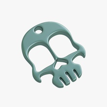knuckles skull keychain knuckle-duster self-defence defense security kick attack weapon cranium brainpan safety battle trinket 3d print model - Mito3D