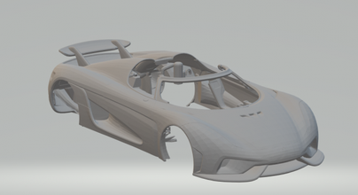 Koenigsegg regera 16 moulé pression roues chaudes chaud train h0 187 fente voiture rc rcmodel course supercars 3d print model - Mito3D