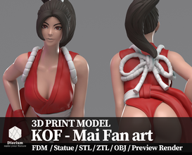 kof fan art mai 3d drucken modell figuren 3dexport zahl charakter 3dprint kunst statue spiele fdm 3d print model - Mito3D