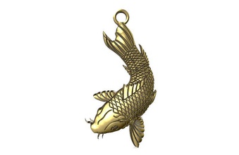 koi fish pendant 3d print model in pendants 3dexport carp jewelry jewel fashion art 3d print model - Mito3D