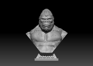 kong 3d drucken modell tiere 3dexport büste gorilla tier 3dprint stl harz filament 3d print model - Mito3D