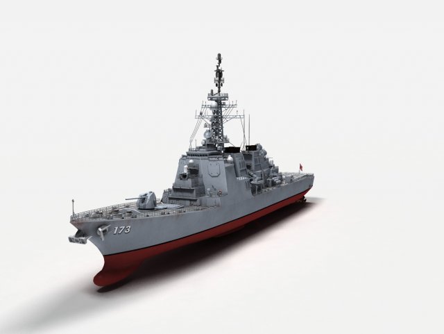 kongo klasse zerstörer 3d modell schlachtschiff 3dexport ägide rakete wasserfahrzeug japan marine pazifik ddg173 3D print model - Mito3D