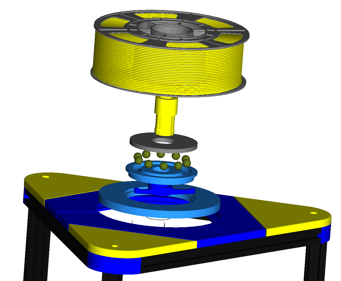 kossel delta cubierta carcasa funda carrete soporte encaja 240mm dia cama 3d impresión modelo in 3dexport anycubic topología 3D print model - Mito3D