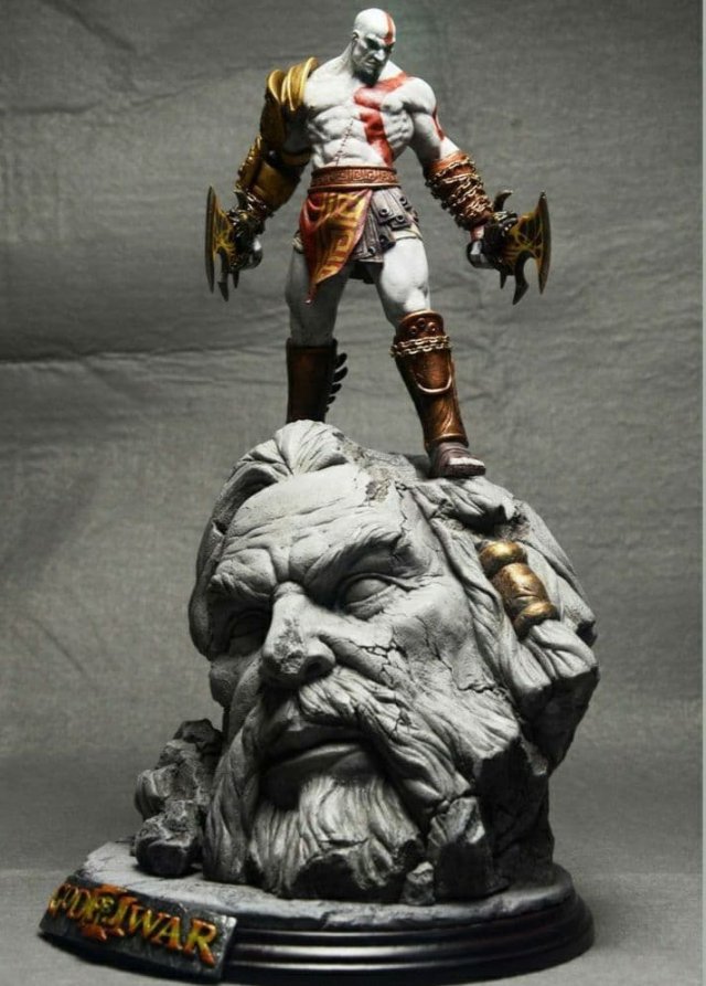 kratos zeus diorama imprimible 3d impresión modelo in hombre 3dexport dios guerra god of war bárbaro juegos mitología griego 3D print model - Mito3D