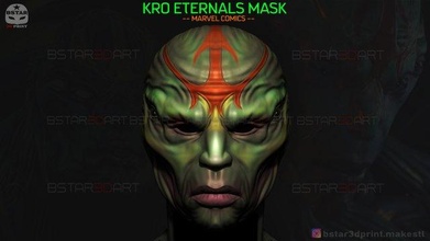 kro eternals mask - villain deviants helmet marvel comics 3d print model in toys 3dexport movie 2021 thena crown cosplay ajak 3d print model - Mito3D