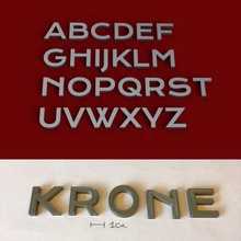 krone uppercase lowercase 3d letters stl file alphabet 3dletters 3dprint 3dmodel text font fonts type language decorations gadget lettering 3dlettering sign hobby homemade fusion360 3d print model - Mito3D