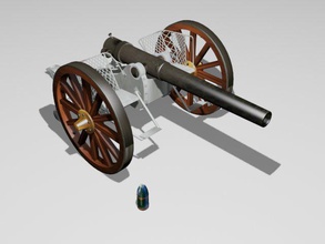 krupp 1880 guerra of pacifico 3d stampa modello in giocattoli 3dexport artiglieria caon chile perù 3d print model - Mito3D