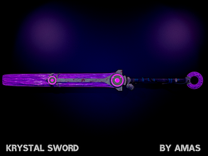 Krystal épée melee weapon modèle jeu gameart arme pbr textures high poly 3d print model - Mito3D
