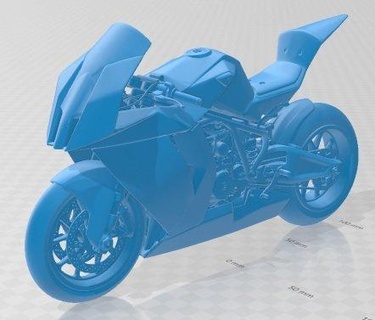 ktm rc8 imprimable moto automobile loisir micro échelle bicyclette 3d print model - Mito3D