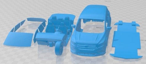 kuga 2018 printable car 3d print model in automotive 3dexport slot scalextric tamiya rc miniz hobby micro 3d print model - Mito3D