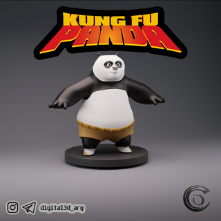 Kung fu Panda Zahl Miniatur Skulptur 3d print model - Mito3D