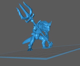 kuo-toa - deep one fish-man warrior pose 1 free 3d print model in figurines 3dexport deep-one dnd dungeons dragons warhammer monster 3d print model - Mito3D