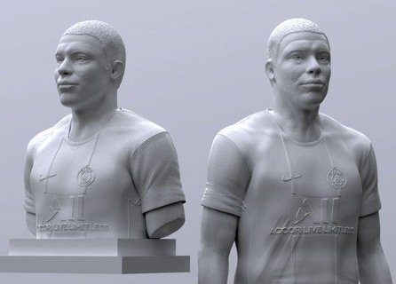 kylian Mbappé imprimible hombre Francia París donatello fútbol futbol liga mundial PSG futbolista delantero busto Copa Mundial miniaturas jugador 3d print model - Mito3D
