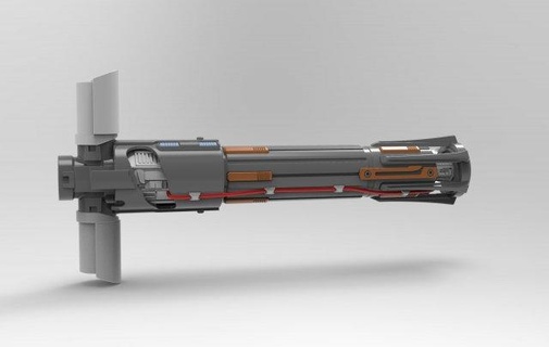 kylo ren sable luz réplica cosplay estrella guerras electrónica militar arma láser Jedi juegos imprimible 3d print model - Mito3D