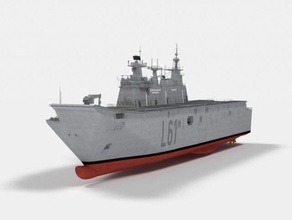 l61 juan carlos i 3d model in savaş gemisi 3dexport lhd deniz taşıtı donanma armada bpe taşıyıcı ocak f35 yabani juancarlos askeri 3d print model - Mito3D