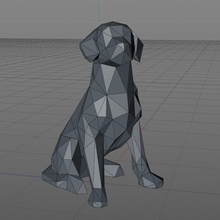 labrador 3d print model in sculpture 3dexport lowpoly low-poly dog dogs labradorpuppy figurine polygon 3d print model - Mito3D