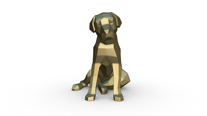 labrador 3d yazdır model in hayvanlar 3dexport altın av köpeği evcil hayvan 3dprinted köpek sanat hediye düşük poli 3dprint hayvan dekor iç tasarım minyatürler heykel oyuncak 3d print model - Mito3D