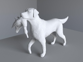 labrador figura 3d stampa modello in animali 3dexport cane animale domestico 3dprint modeldog anatra stl 3dprinting 3dprintdog 3d print model - Mito3D